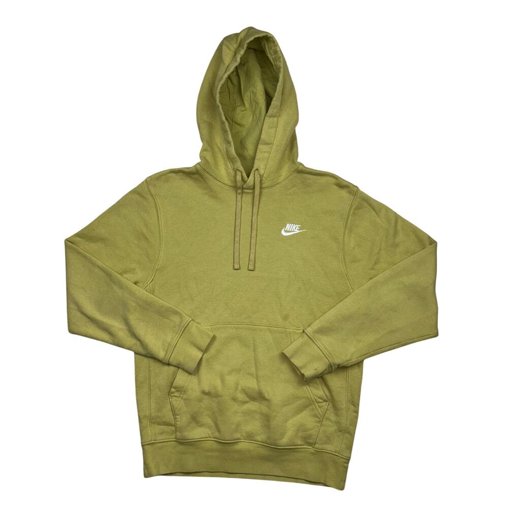 Nike Club Fleece Hoodie Extra Small XS Olive Light Green Embroidered Logo